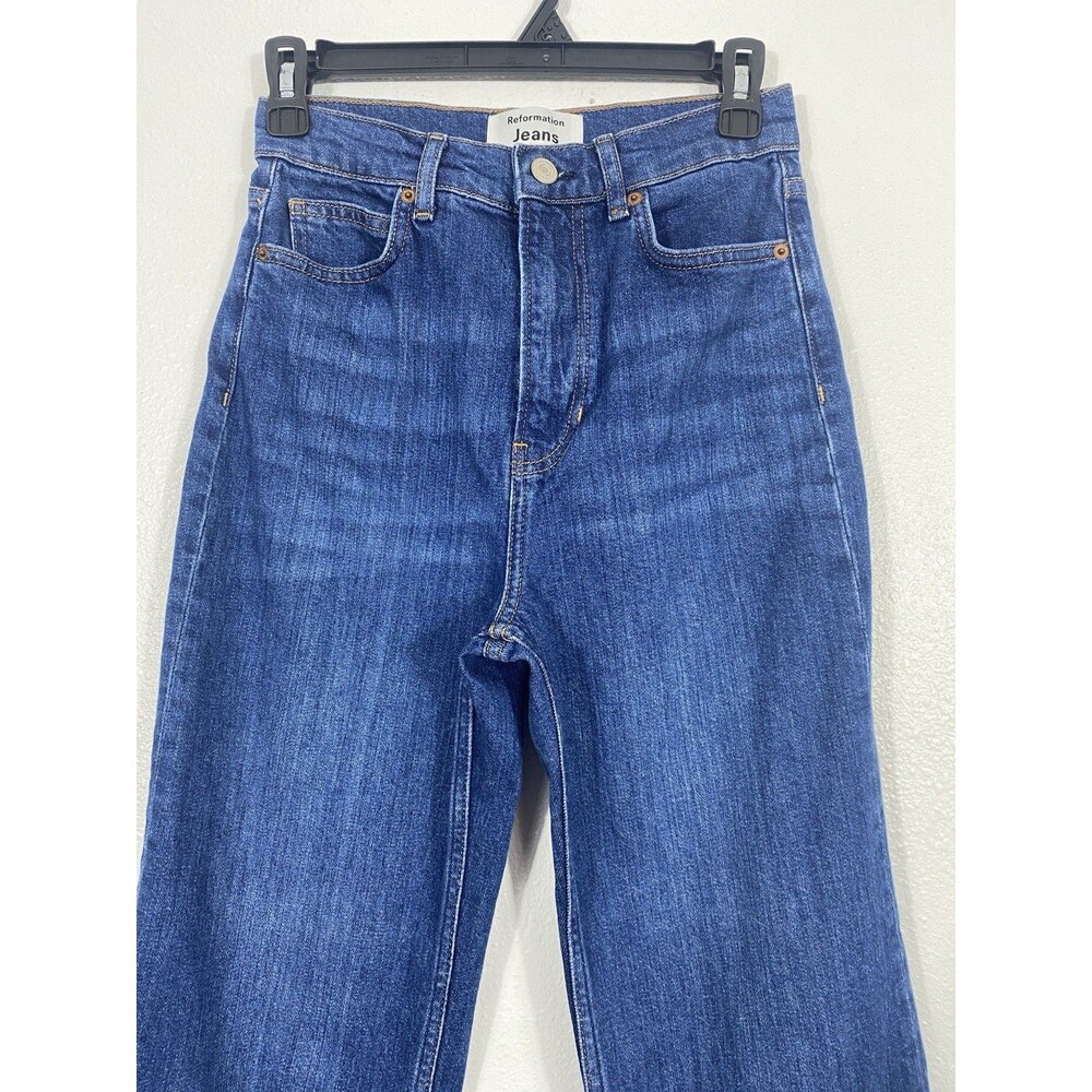 Reformation Bex Super Stretch High Rise Wide Leg Jeans Wheeler Size 26 - Picture 6 of 16